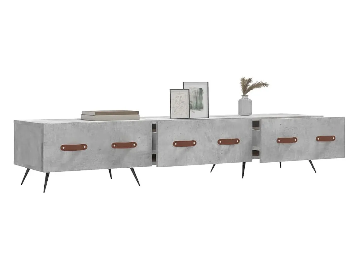 Móvel De Tv|vidaxl Móvel de TV 150x36x30 cm derivados de madeira cimento Cinzento