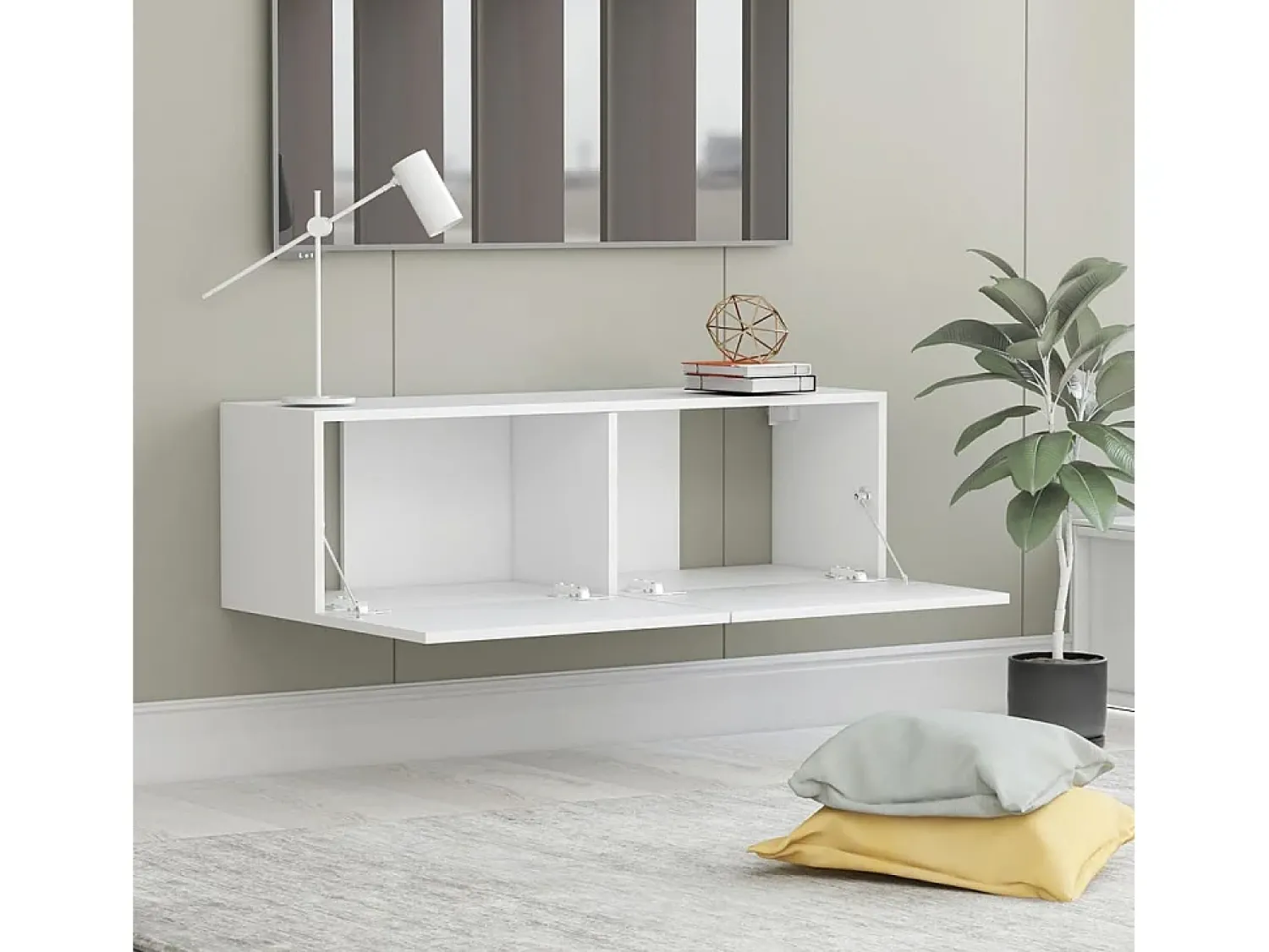 Móvel De Tv* Móvel de TV 100x30x30 cm derivados de madeira PT385815 Branco