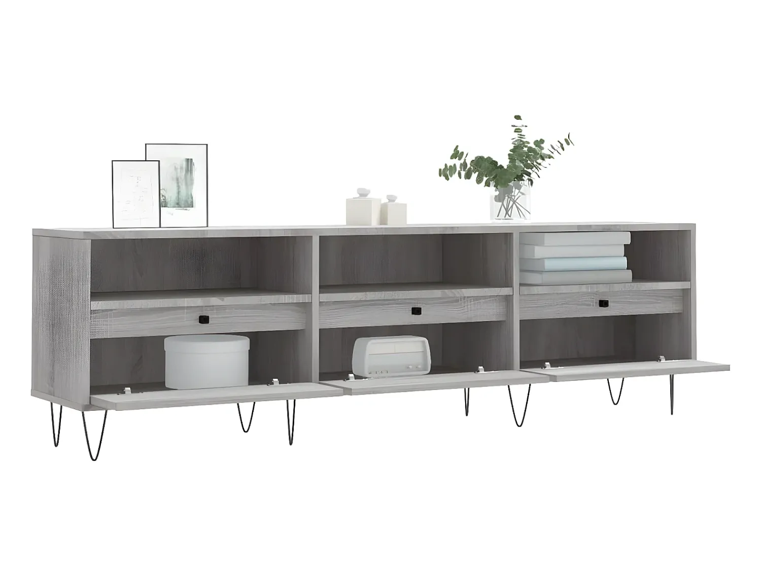 Móvel De Tv* Móvel de TV 150x30x44,5 cm derivados de madeira sonoma PT940603 Cinzento