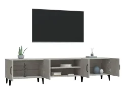 Outlet Móvel de TV 180x31,5x40 cm derivados de madeira cinza cimento PT807625 Cinzento