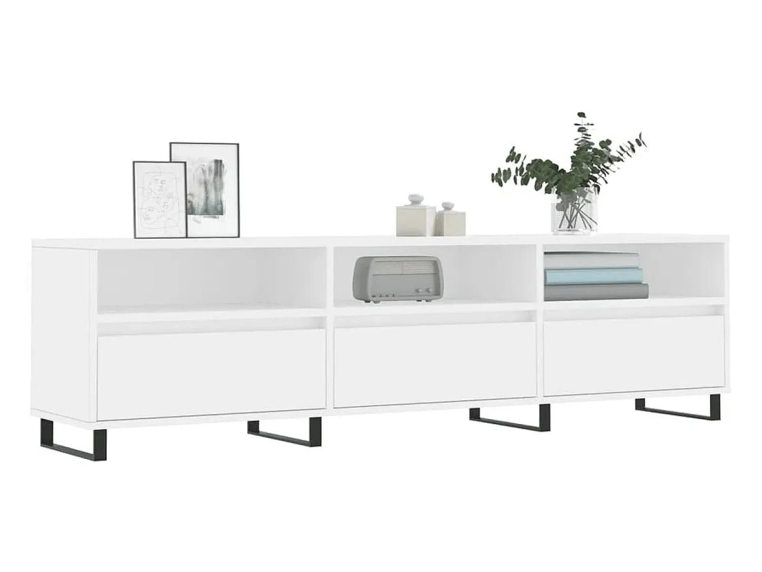 Móvel De Tv* Móvel de TV 150x30x44,5 cm derivados de madeira PT538480 Branco