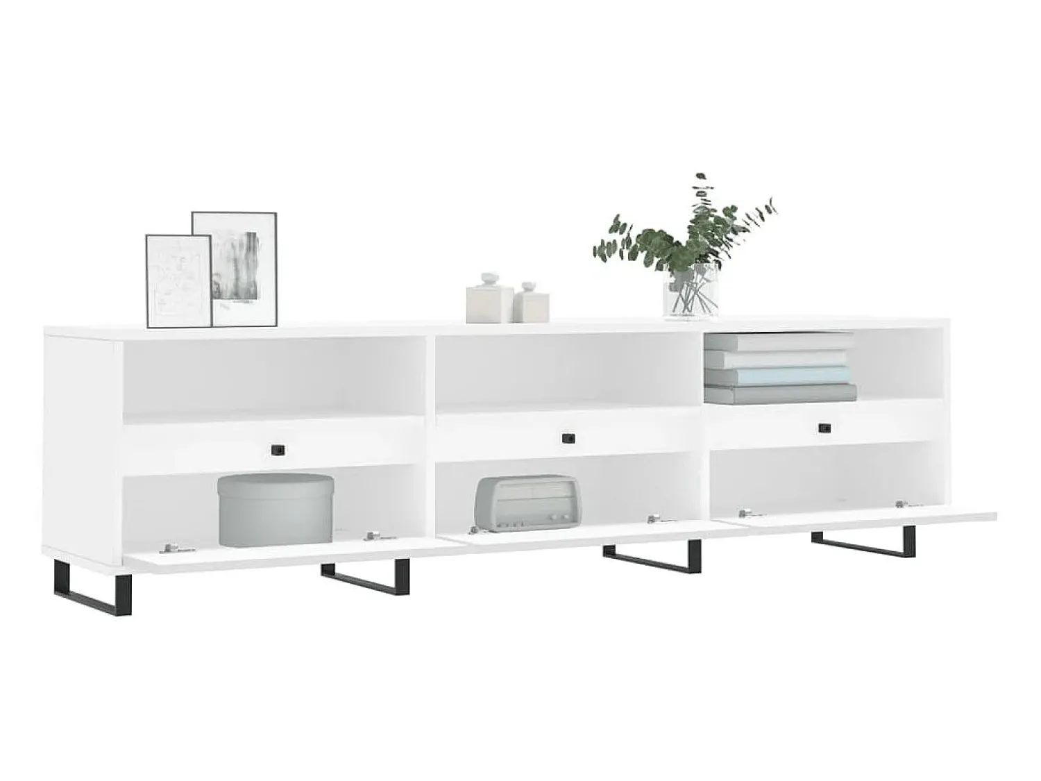 Móvel De Tv* Móvel de TV 150x30x44,5 cm derivados de madeira PT538480 Branco
