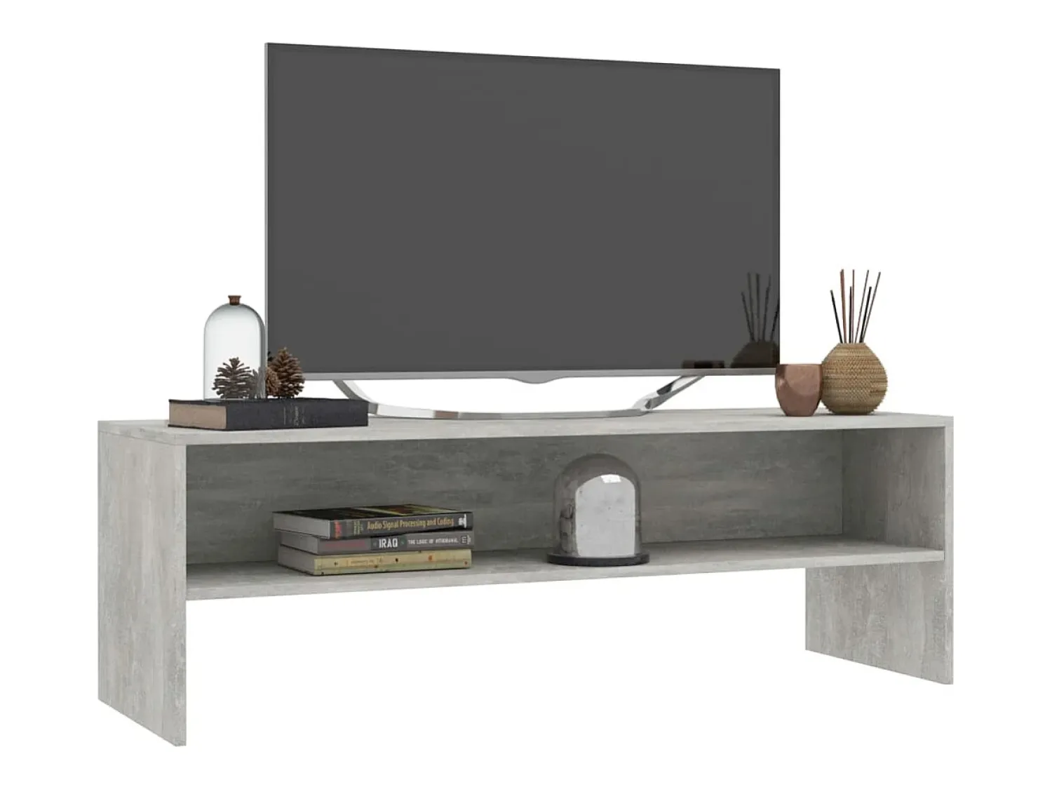 Móvel De Tv* Móvel de TV 120x40x40 cm derivados de madeira cimento PT298939 Cinzento