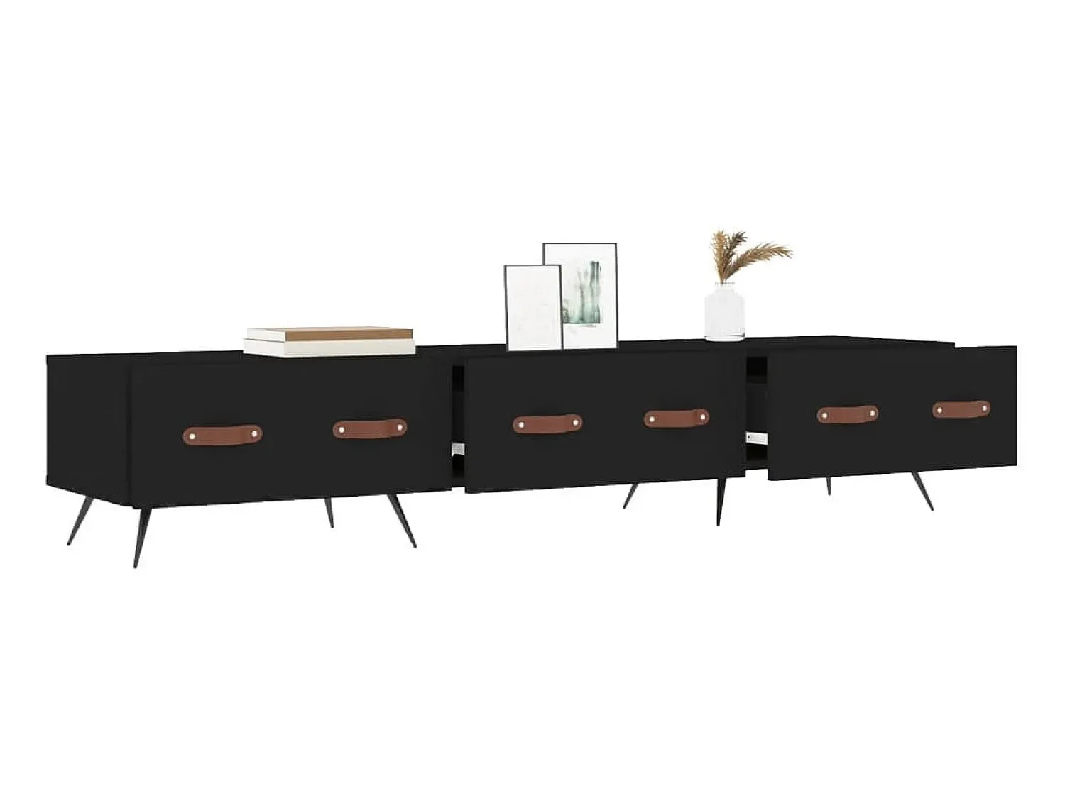 Móvel De Tv* Móvel de TV 80x36x50 cm derivados de madeira PT710430 Preto