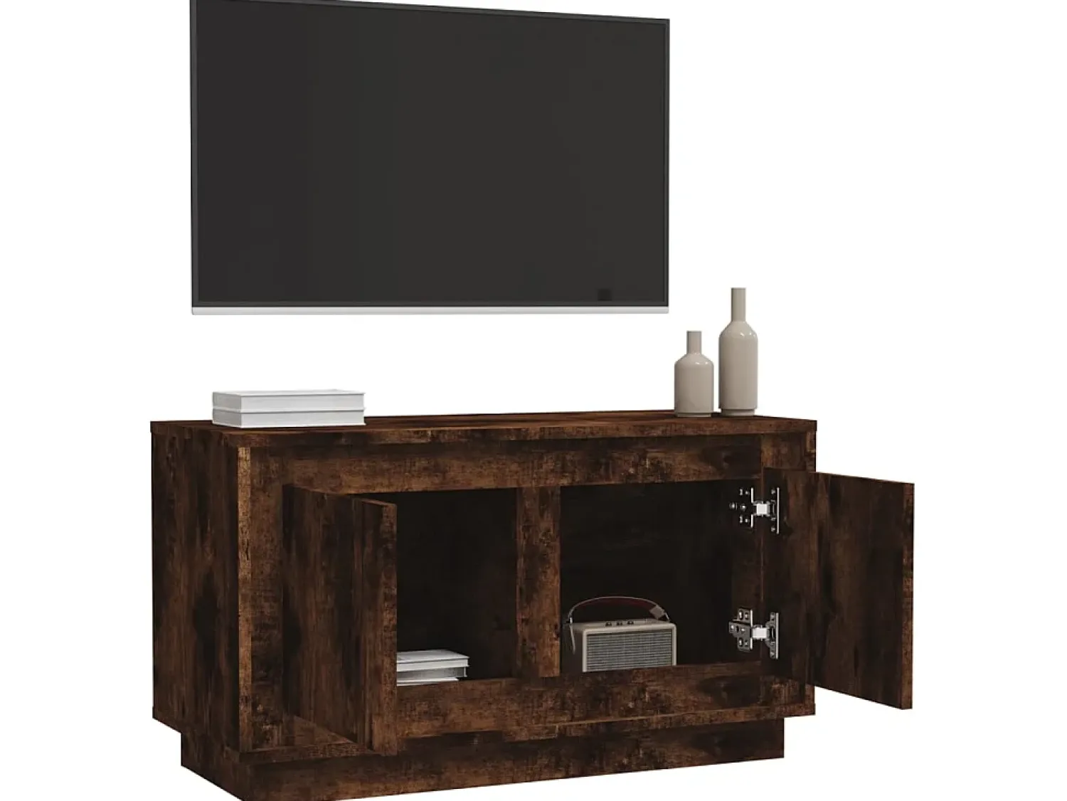 Hot Móvel de TV 80x35x45 cm derivados de madeira carvalho fumado PT890709 Castanho