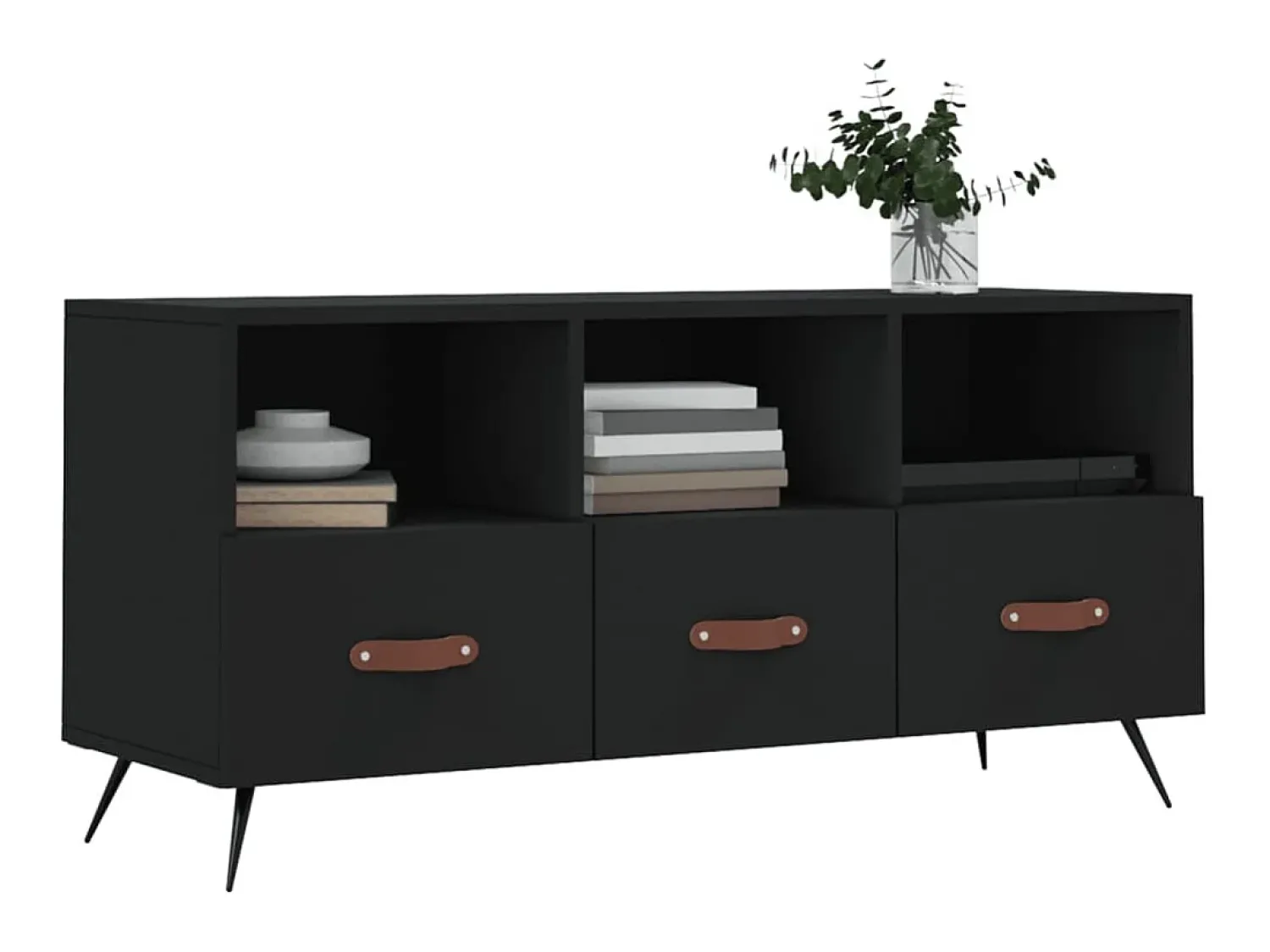 Móvel De Tv| Móvel de TV 102x36x50 cm derivados de madeira PT743607 Preto