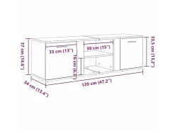 Clearance vidaxl Móvel de TV 120x34x37 cm derivados de madeira cimento Cinzento