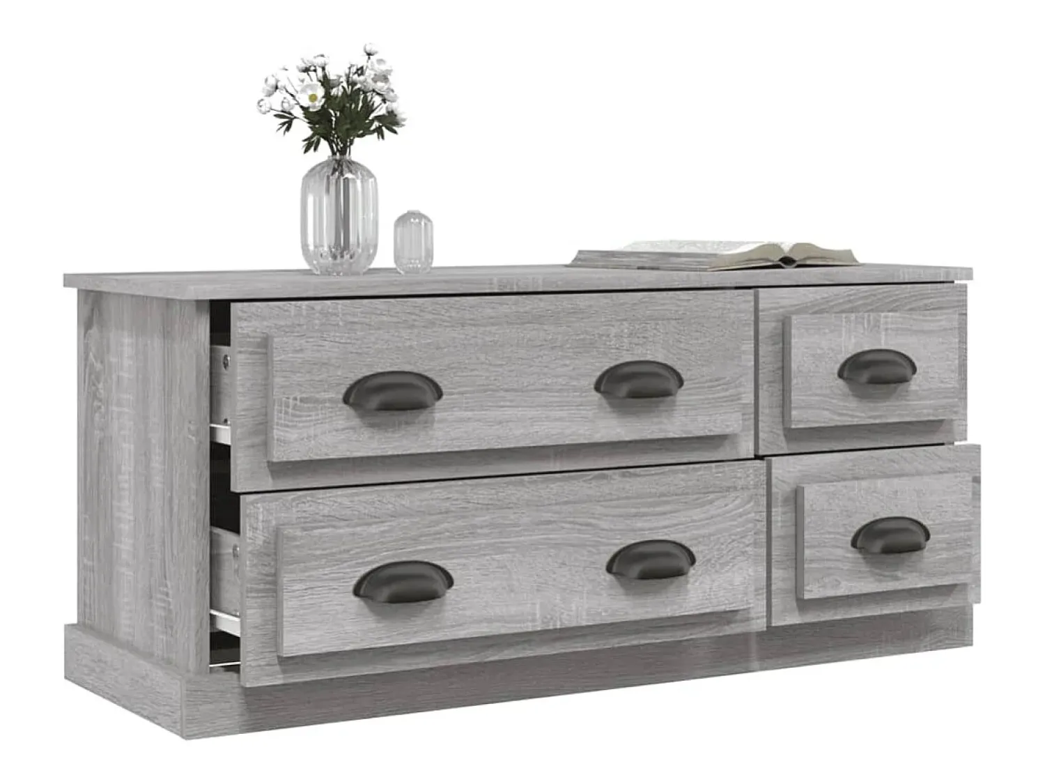 Móvel De Tv| Móvel de TV 100x35,5x45 cm derivados de madeira sonoma PT432719 Cinzento
