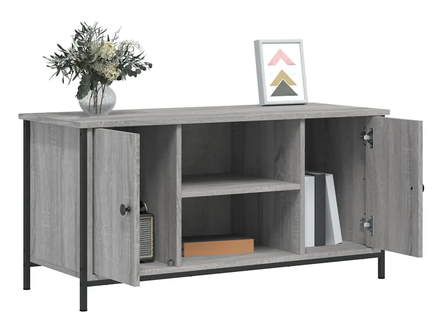 Móvel De Tv| Móvel de TV 100x40x50 cm derivados de madeira sonoma PT385879 Cinzento