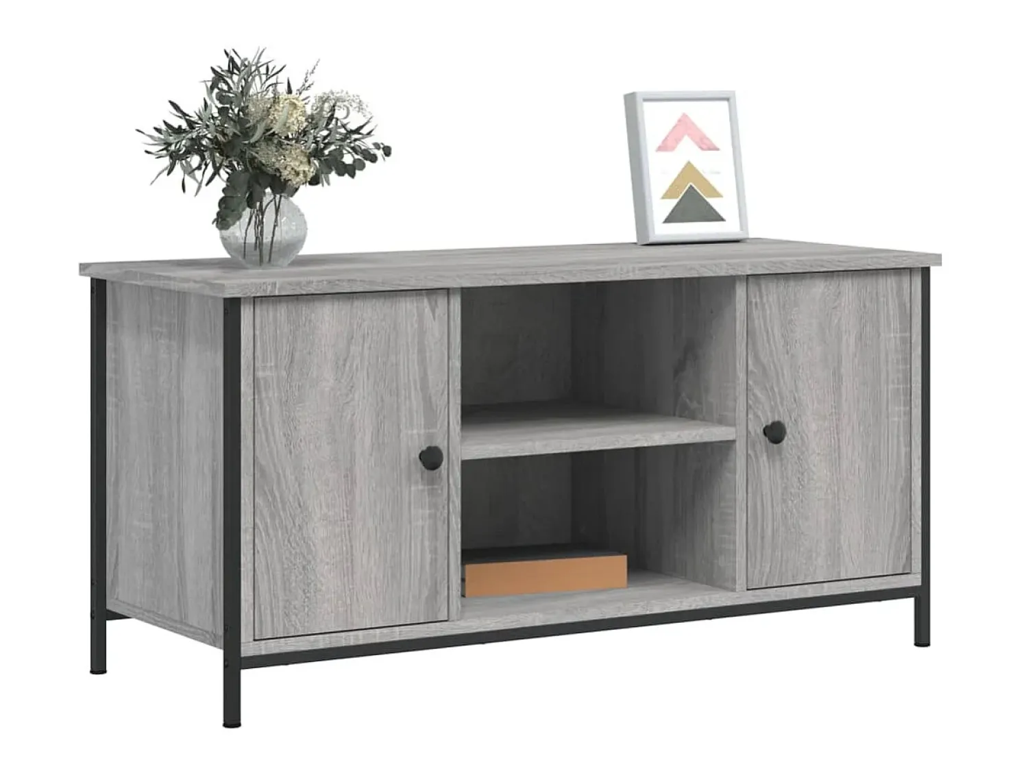 Móvel De Tv| Móvel de TV 100x40x50 cm derivados de madeira sonoma PT385879 Cinzento