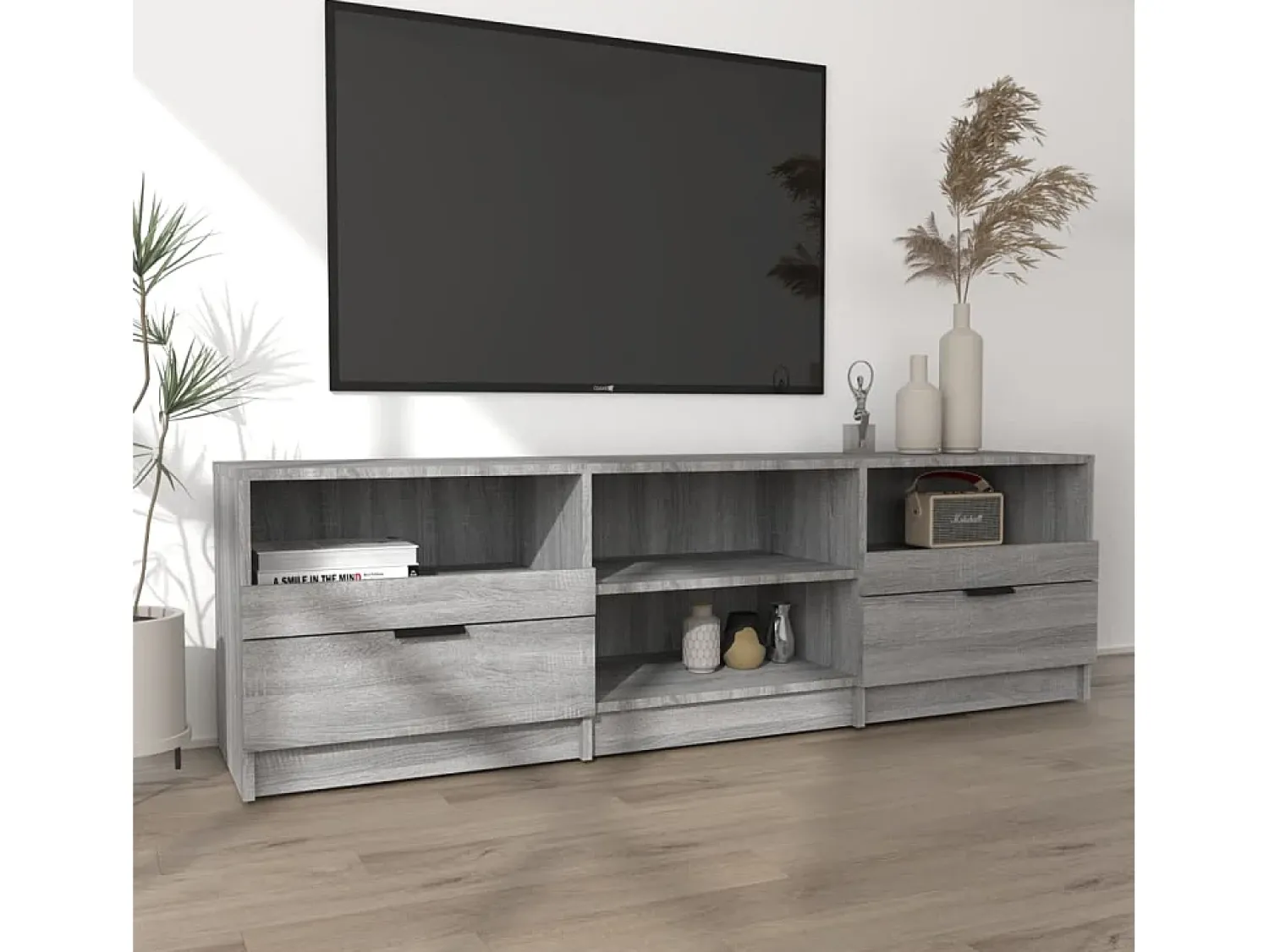 Móvel De Tv* Móvel de TV 150x33,5x45 cm derivados de madeira sonoma PT409800 Cinzento