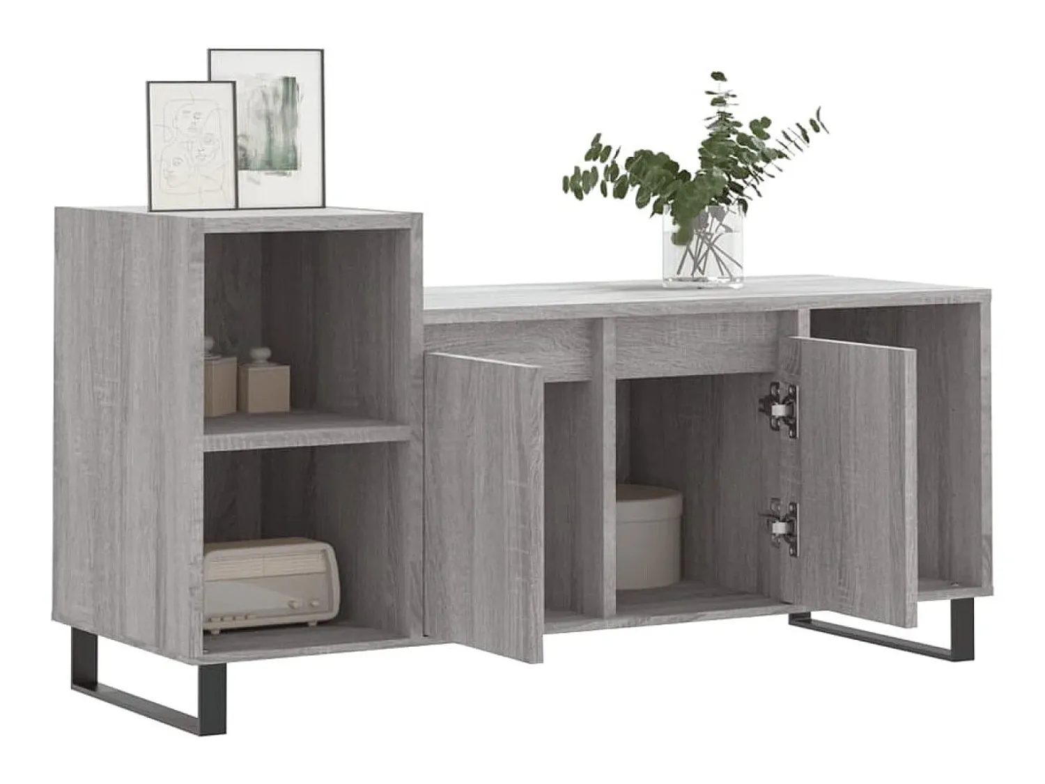 Best Móvel de TV 100x35x55 cm derivados de madeira sonoma PT980532 Cinzento