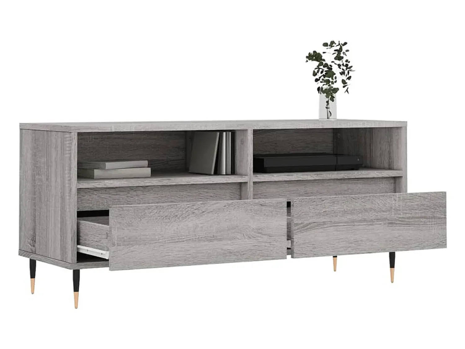 Móvel De Tv| Móvel de TV 100x34,5x44,5 cm derivados madeira sonoma PT115647 Cinzento