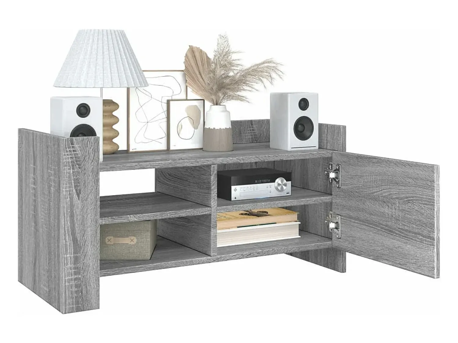 Móvel De Tv| Móvel de TV 80x35x40 cm derivados de madeira sonoma PT787896 Cinzento