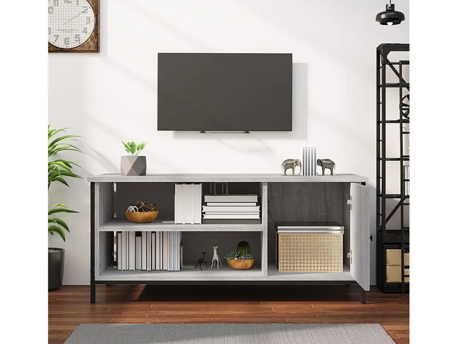 Móvel De Tv| Móvel de TV 100x40x45 cm derivados de madeira sonoma PT502074 Cinzento
