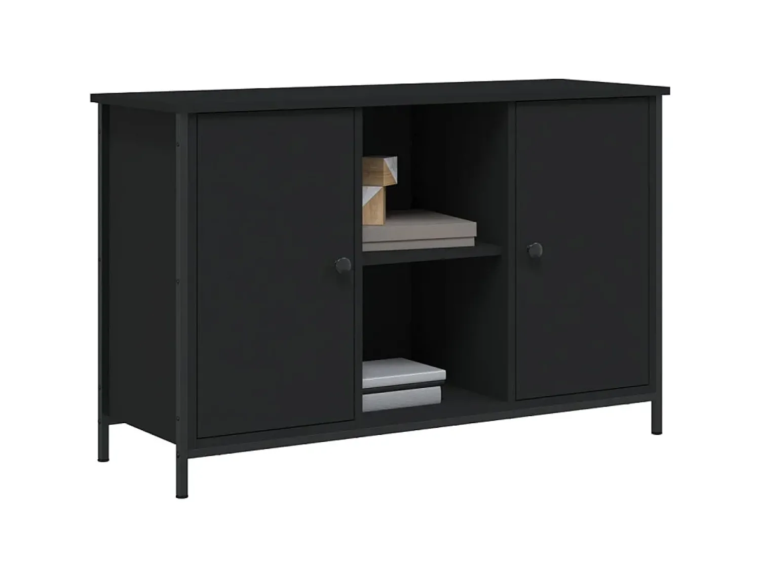 Móvel De Tv| Móvel de TV 100x35x65 cm derivados de madeira PT705524 Preto