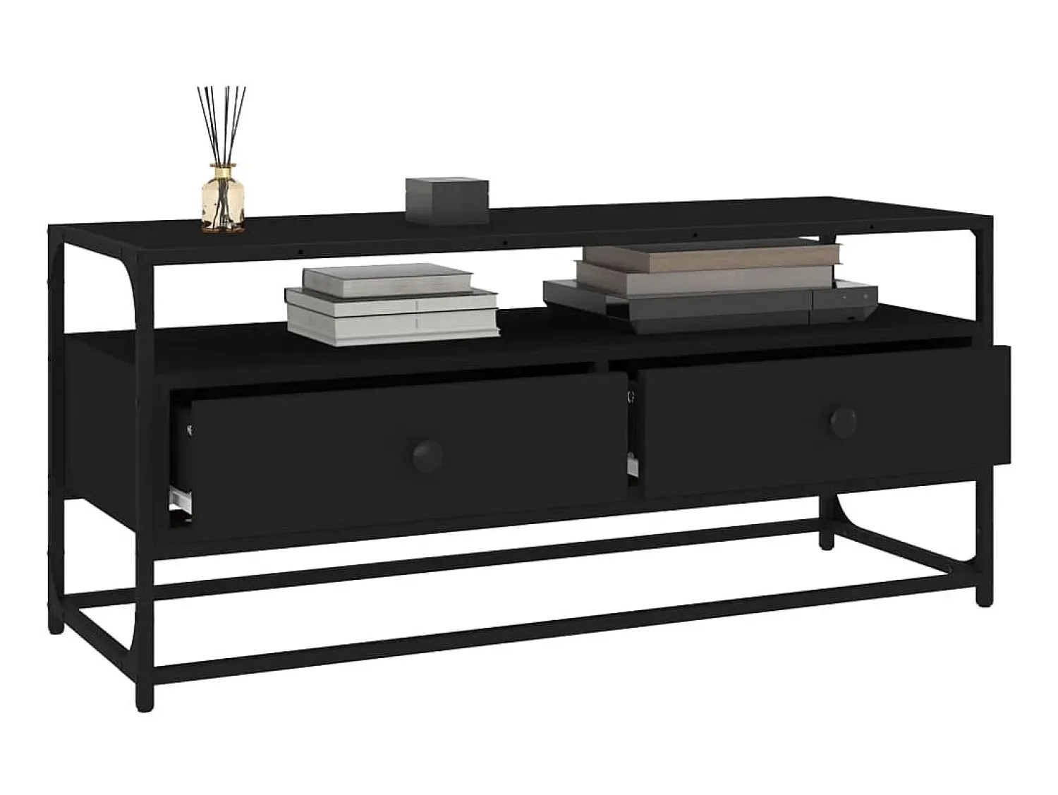 Móvel De Tv| Móvel de TV 100x35x45 cm derivados de madeira PT380161 Preto