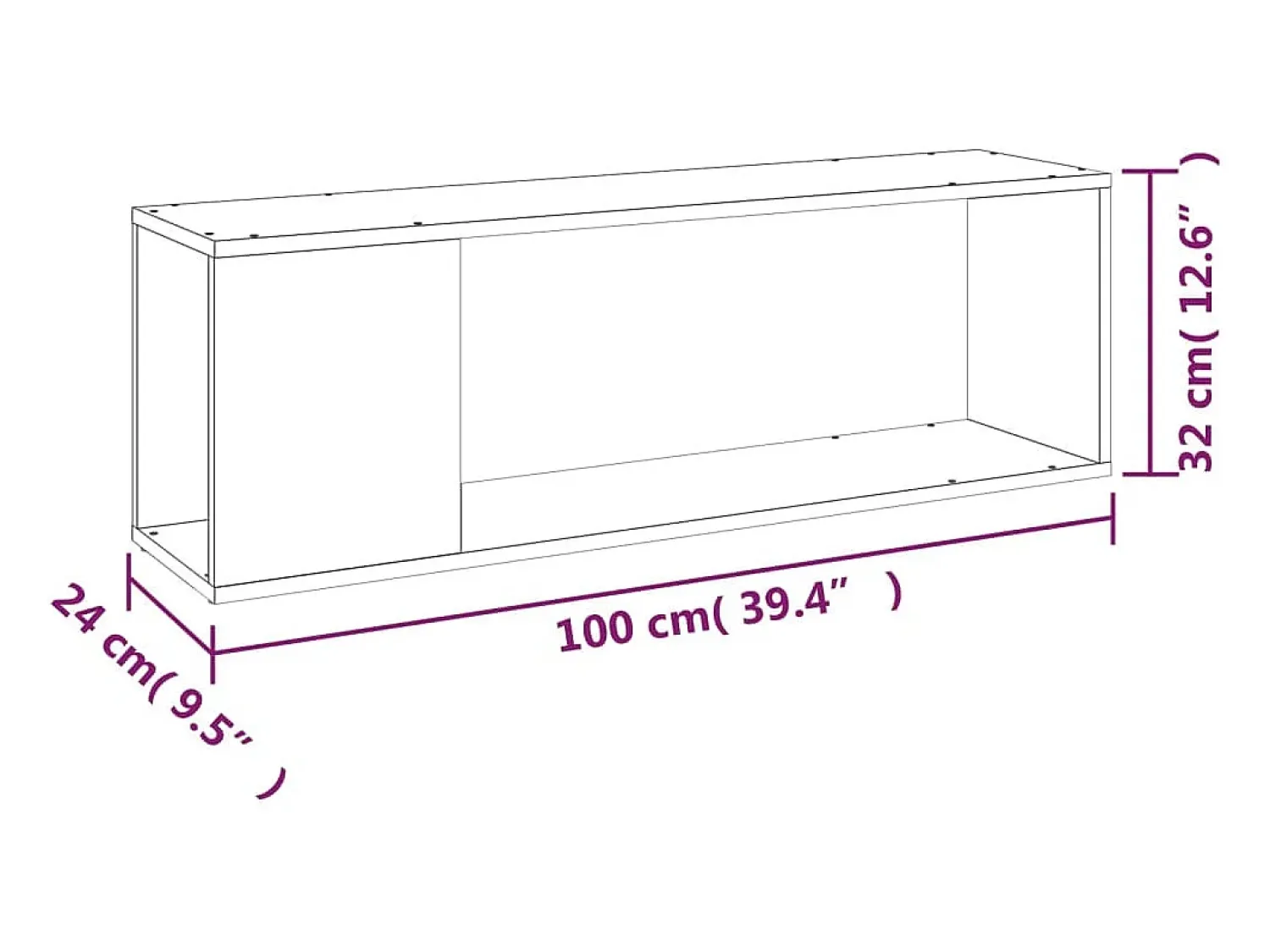 vidaxl Móvel de TV 100x24x32 cm derivados de madeira cimento^ Móvel De Tv