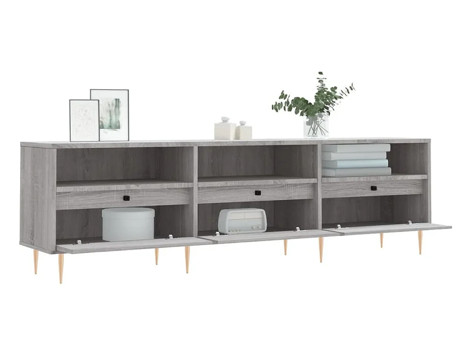 Móvel de TV 150x30x44,5 cm derivados de madeira sonoma PT520217^ Móvel De Tv