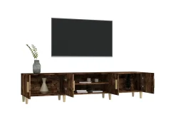 Móvel De Tv* Móvel de TV 180x31,5x40 cm derivados de madeira carvalho fumado PT743459 Castanho