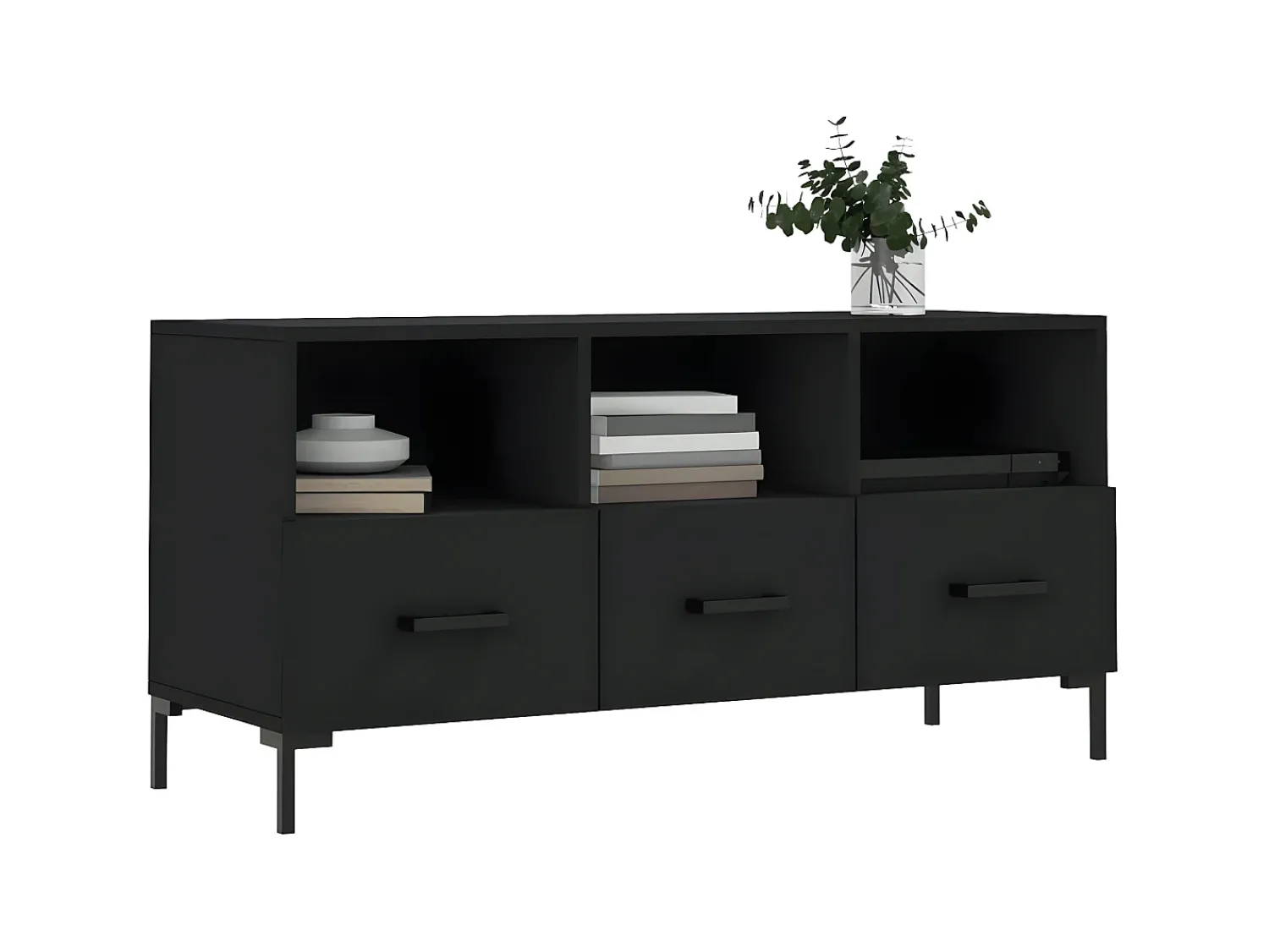 Móvel De Tv| Móvel de TV 102x36x50 cm derivados de madeira PT763943 Preto