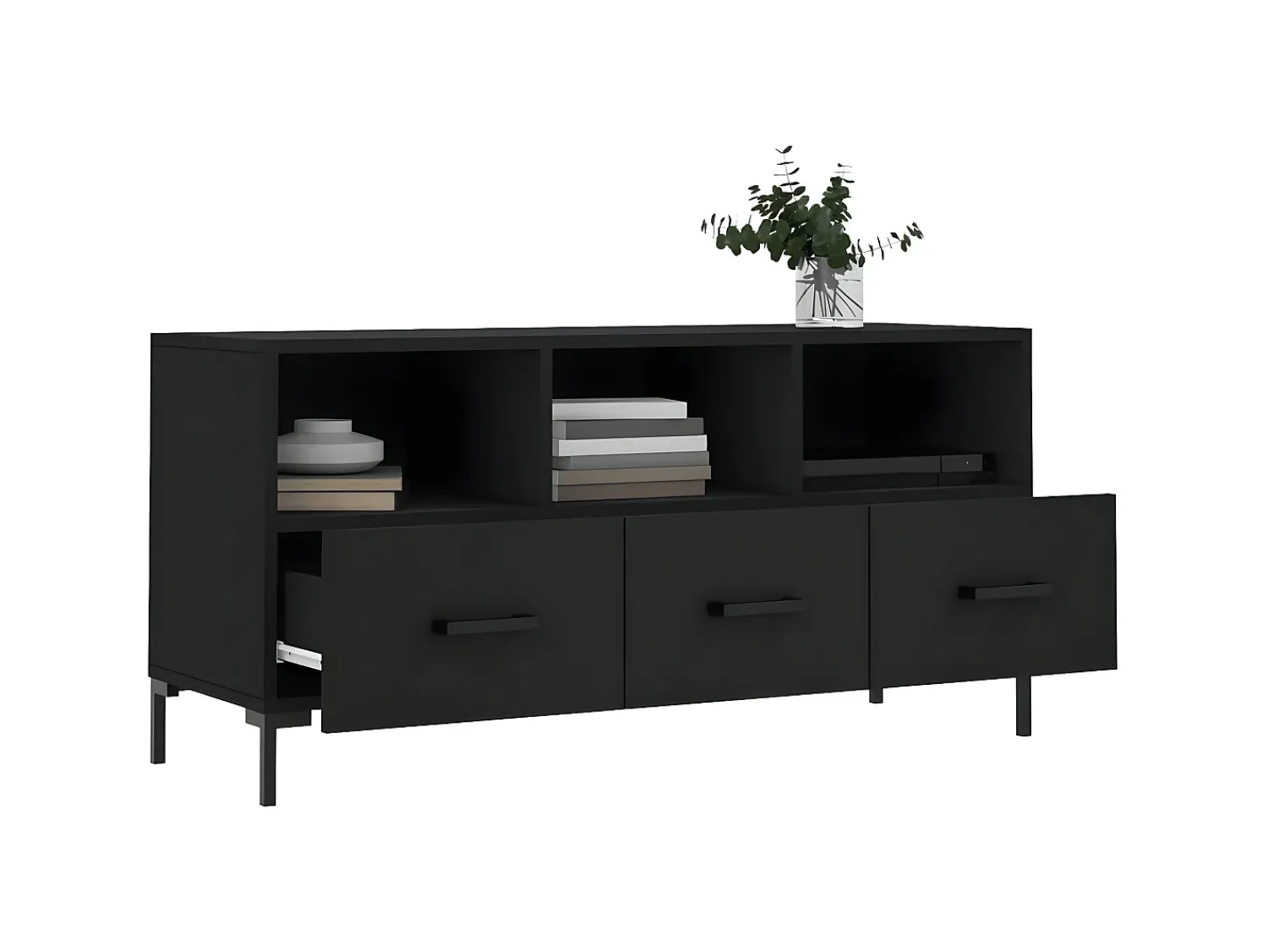 Móvel De Tv| Móvel de TV 102x36x50 cm derivados de madeira PT763943 Preto