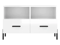 Móvel de TV 80x36x50 cm derivados de madeira brilhante PT674309 Branco