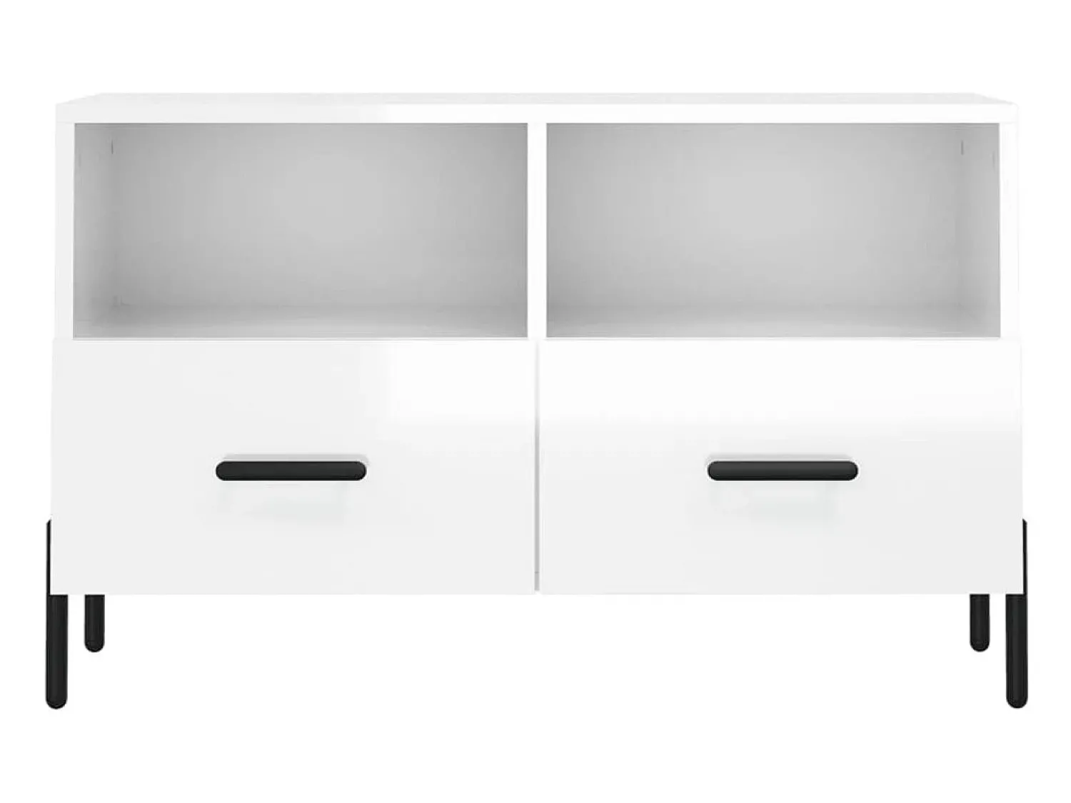 Móvel de TV 80x36x50 cm derivados de madeira brilhante PT674309 Branco