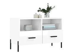Móvel de TV 80x36x50 cm derivados de madeira brilhante PT674309 Branco