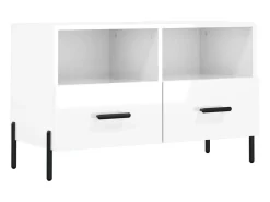 Móvel de TV 80x36x50 cm derivados de madeira brilhante PT674309 Branco