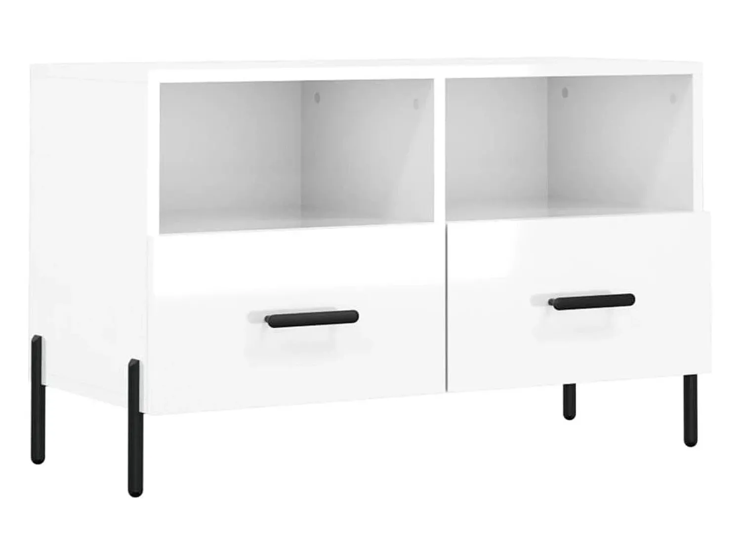 Móvel de TV 80x36x50 cm derivados de madeira brilhante PT674309 Branco