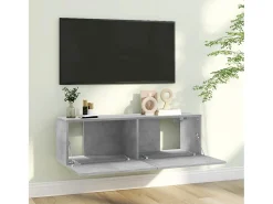 Móvel De Tv* Móvel de TV 100x30x30 cm derivados de madeira cimento PT873596 Cinzento