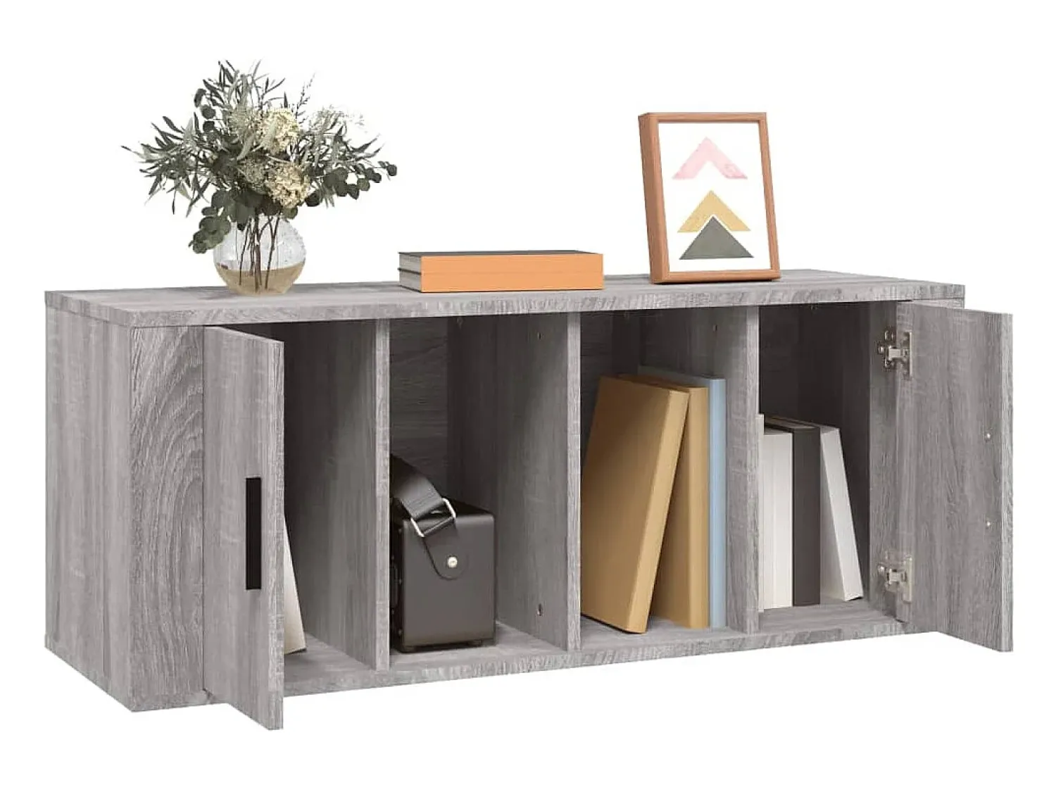 Móvel De Tv| Móvel de TV 100x35x40 cm derivados de madeira sonoma PT680469 Cinzento