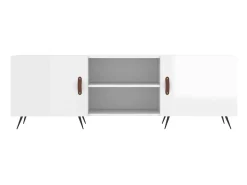 Móvel De Tv| Móvel de TV 150x30x50 cm derivados de madeira brilhante PT183658 Branco