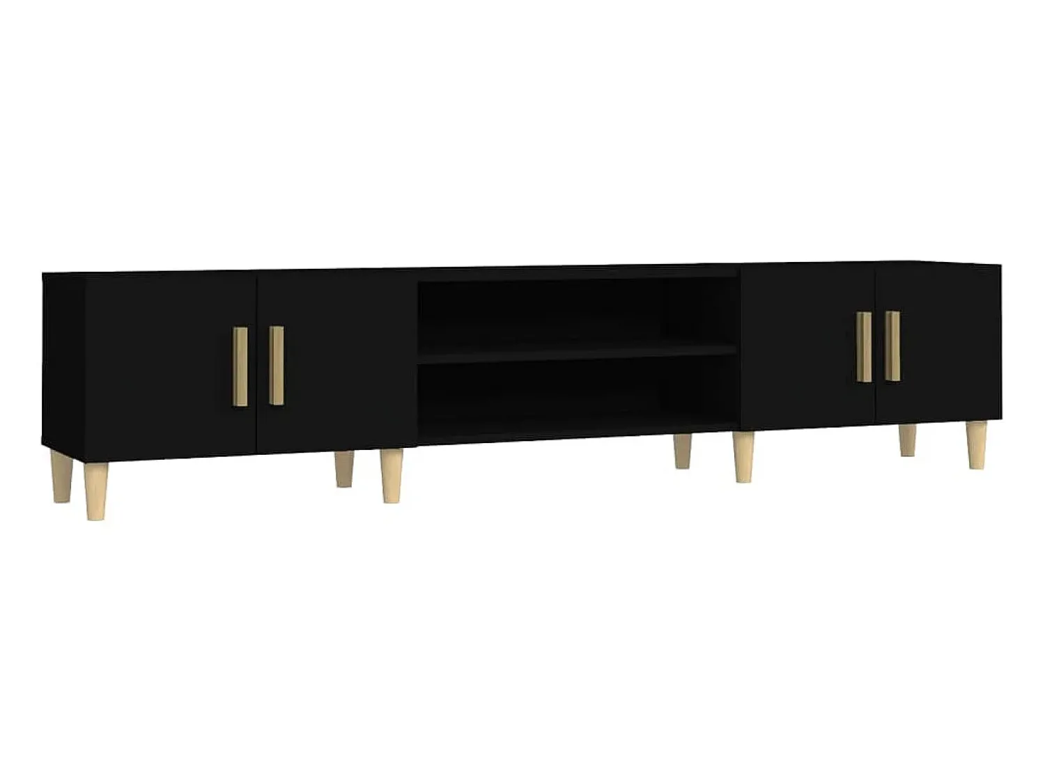 Móvel De Tv* Móvel de TV 180x31,5x40 cm derivados de madeira PT954977 Preto