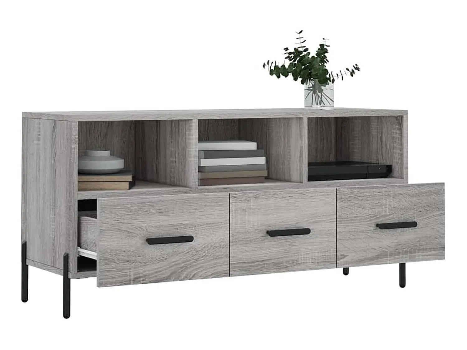 Móvel De Tv* Móvel de TV 102x36x50 cm derivados de madeira sonoma PT234545 Cinzento