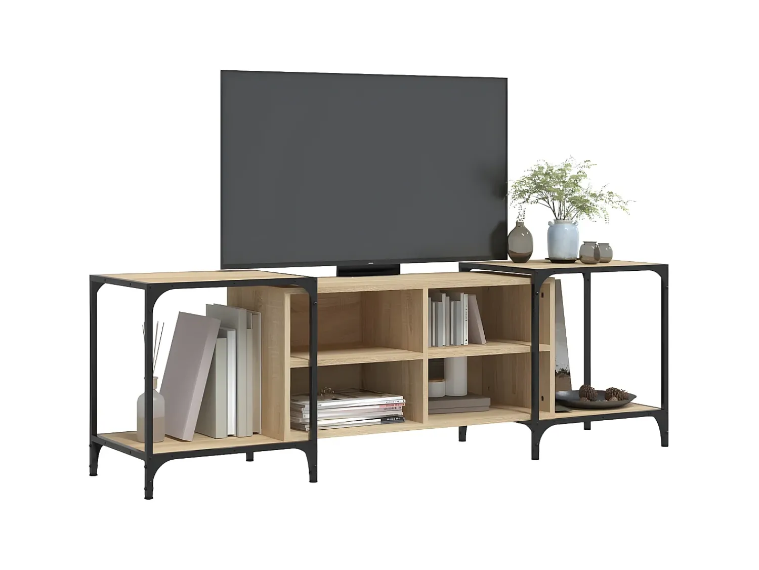 Outlet Móvel de TV 153x37x50 cm derivados de madeira carvalho sonoma PT905773 Castanho