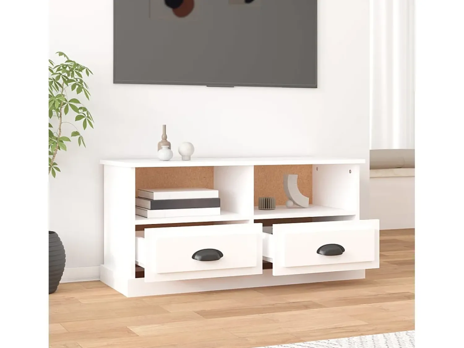 Móvel De Tv* Móvel de TV 93x35,5x45 cm derivados de madeira PT354780 Branco