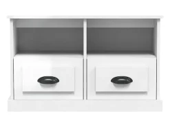 Móvel De Tv| Móvel de TV 80x35x50 cm derivados de madeira brilhante PT530221 Branco