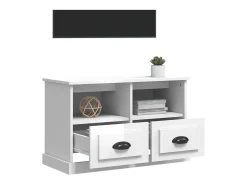 Móvel De Tv| Móvel de TV 80x35x50 cm derivados de madeira brilhante PT530221 Branco