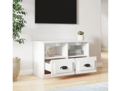 Móvel De Tv| Móvel de TV 80x35x50 cm derivados de madeira brilhante PT530221 Branco