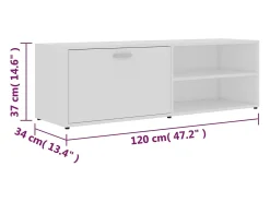 Outlet vidaxl Móvel de TV 120x34x37 cm derivados de madeira Branco