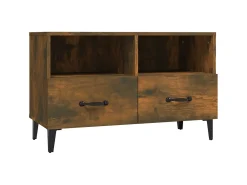 Móvel De Tv| Móvel de TV 80x36x50 cm derivados de madeira carvalho fumado PT238599 Castanho