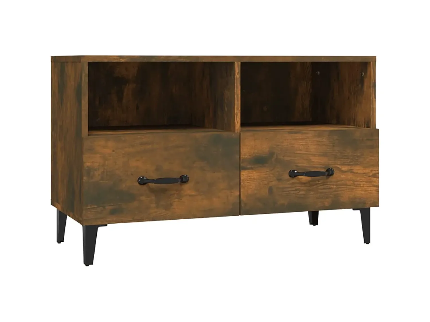 Móvel De Tv| Móvel de TV 80x36x50 cm derivados de madeira carvalho fumado PT238599 Castanho
