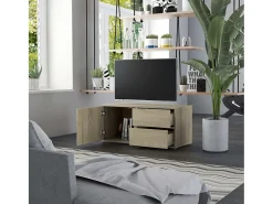 Móvel De Tv| Móvel de TV 80x34x36 cm derivados de madeira carvalho sonoma PT310762 Castanho
