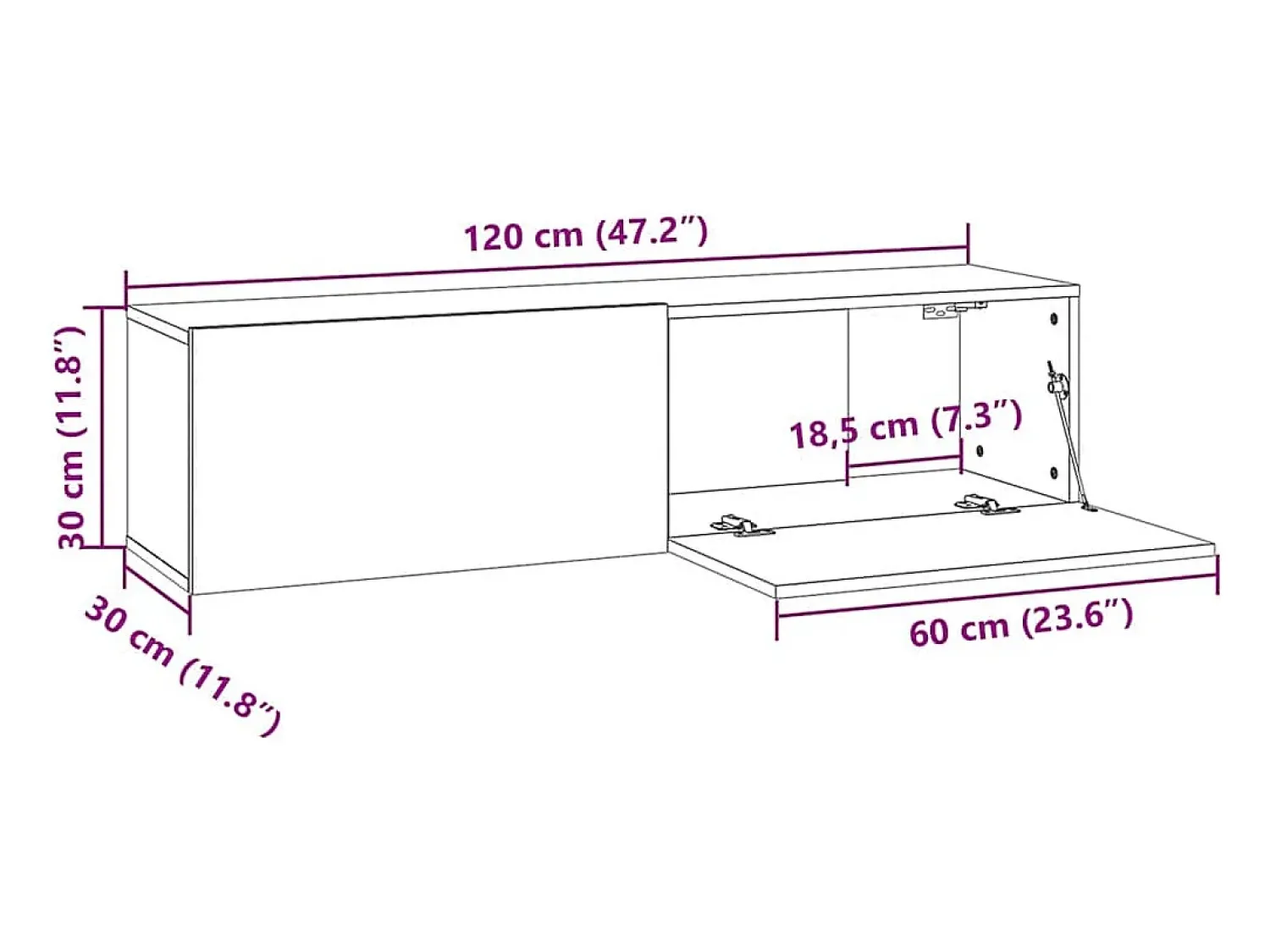 vidaxl Móvel de TV 120x30x30 cm derivados de madeira carvalho sonoma^ Móvel De Tv