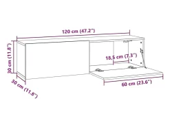 vidaxl Móvel de TV 120x30x30 cm derivados de madeira carvalho sonoma^ Móvel De Tv