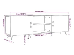 vidaxl Móvel de TV 150x30x50 cm derivados de madeira carvalho sonoma^ Móvel De Tv