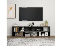 Móvel De Tv* Móvel de TV 149x30x52 cm derivados de madeira cinza brilhante PT931593 Cinzento