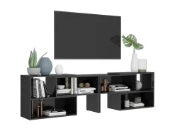 Móvel De Tv* Móvel de TV 149x30x52 cm derivados de madeira cinza brilhante PT931593 Cinzento